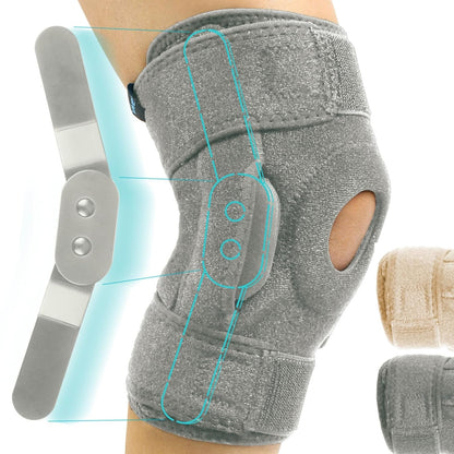 Vive Hinged Knee Brace - Relieves ACL, MCL, Meniscus Tear - Lightweight, Comfortable, Breathable Open Patella Wrap with Side Stabilizers - for Women & Men - Adjustable Strap for Tendonitis