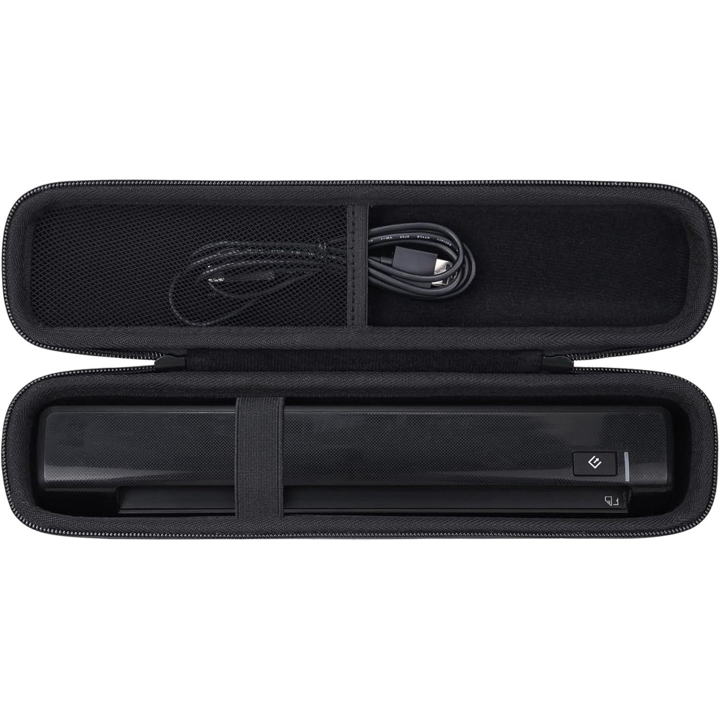 co2CERA Hard Carrying Case for Epson ES-50 / ES-60W / RR-60 / DS-70 / RR-70W Document Scanners - Durable Travel Storage Box with Handle & Mesh Pocket for Accessories (Black)