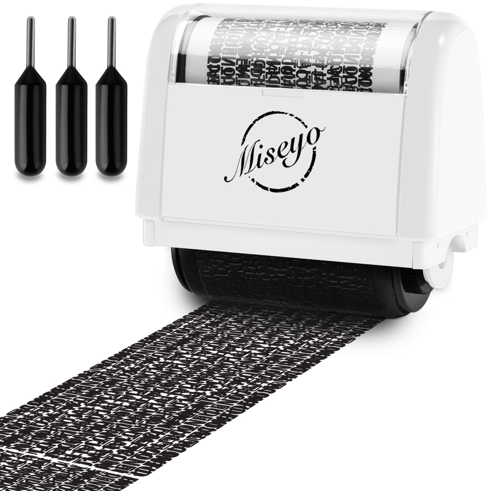 Buy now Miseyo Wide Identity Theft Protection Roller Stamp Set - Yellow (3 Refill Ink Included) at indiglob india