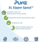 Pura Kiki XL Sipper Spouts - 100% Medical-Grade Silicone, Anti-Colic, Non Plastic Suitable for Babies, Kids, Toddlers, Preschoolers- 2-Pack