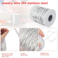 20 Gauge (0.8mm) 304 Stainless Steel Wire - 164 FT, Rust-Resistant, High Strength, for Jewelry Making, Sculpting, DIY Crafts, and Home Decor