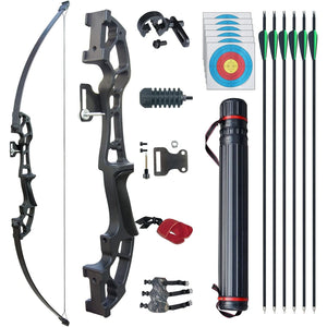 D&Q Archery 50" Takedown Bow and Arrows Set for Adults 30lb 40lb Metal Riser Right Hand Longbow Kit for Beginner to Intermediate Hunting Target