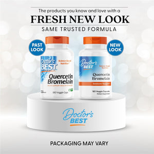 Doctor's Best Quercetin Bromelain, Immunity Support Capsule, Heart, Joint & Healthy Respiratory System, Non-GMO, Vegan, Gluten Free, Soy Free,180 VC