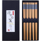 Antner 5 Pairs Natural Bamboo Chopsticks Reusable Classic Japanese Style Chop Sticks Gift Sets, Dishwasher Safe, 8.8 Inch/22.5cm