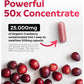 Organic Cranberry Pills - 50:1 Concentrate Equals 25,000mg of Fresh Cranberries (Vegan) for Urinary Tract Health & Kidney Cleanse - Cranberry Pills for Women - UTI Support Supplement - 60 Capsules