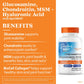 Doctor's Best Glucosamine Chondroitin MSM + Hyaluronic Acid with OptiMSM Featuring Biocell Collagen, Joint Support, Non-GMO, Gluten & Soy Free, 150 Caps