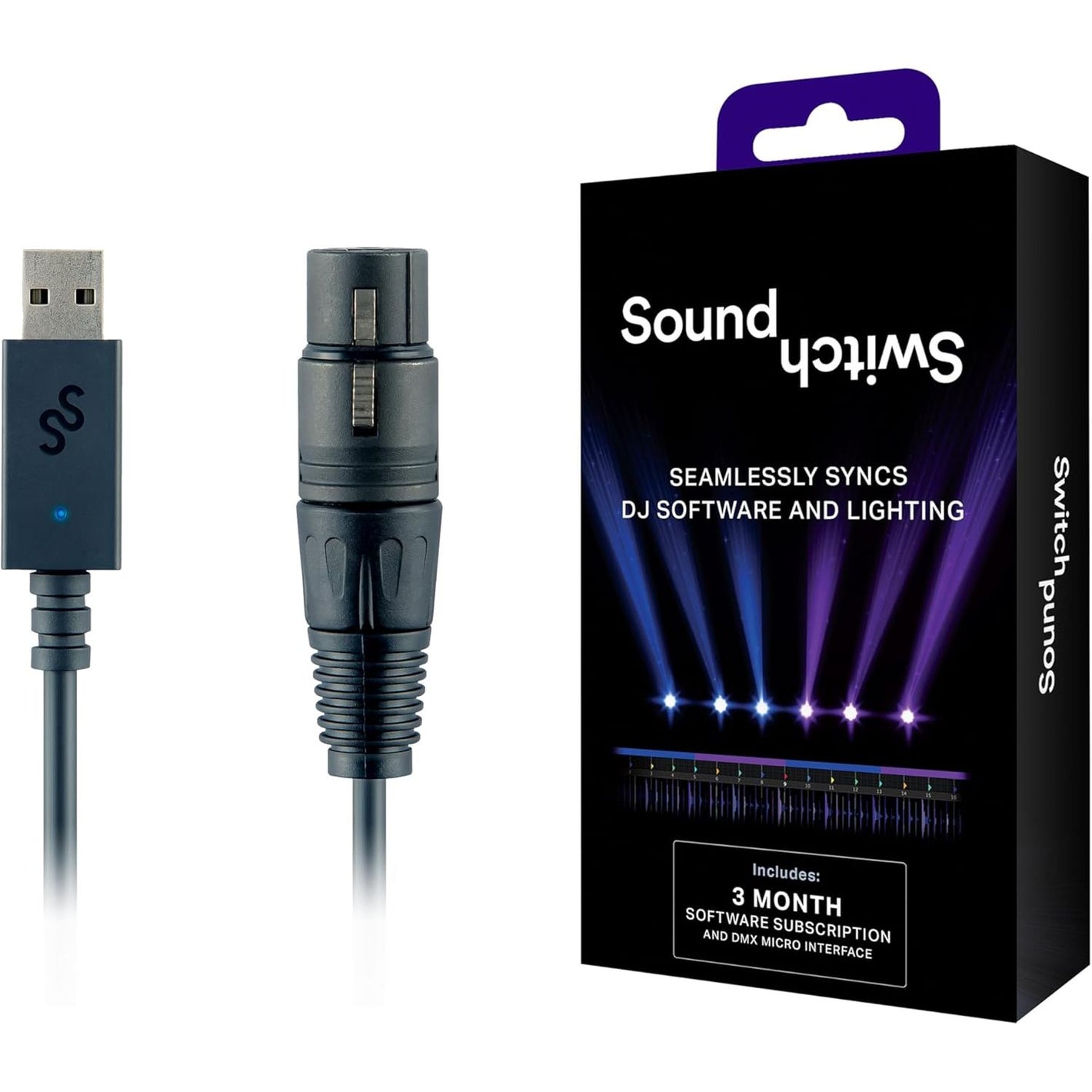 SoundSwitch Micro DMX Interface - Ultra-Compact USB to DMX Interface with 3-Month Free SoundSwitch Software Access