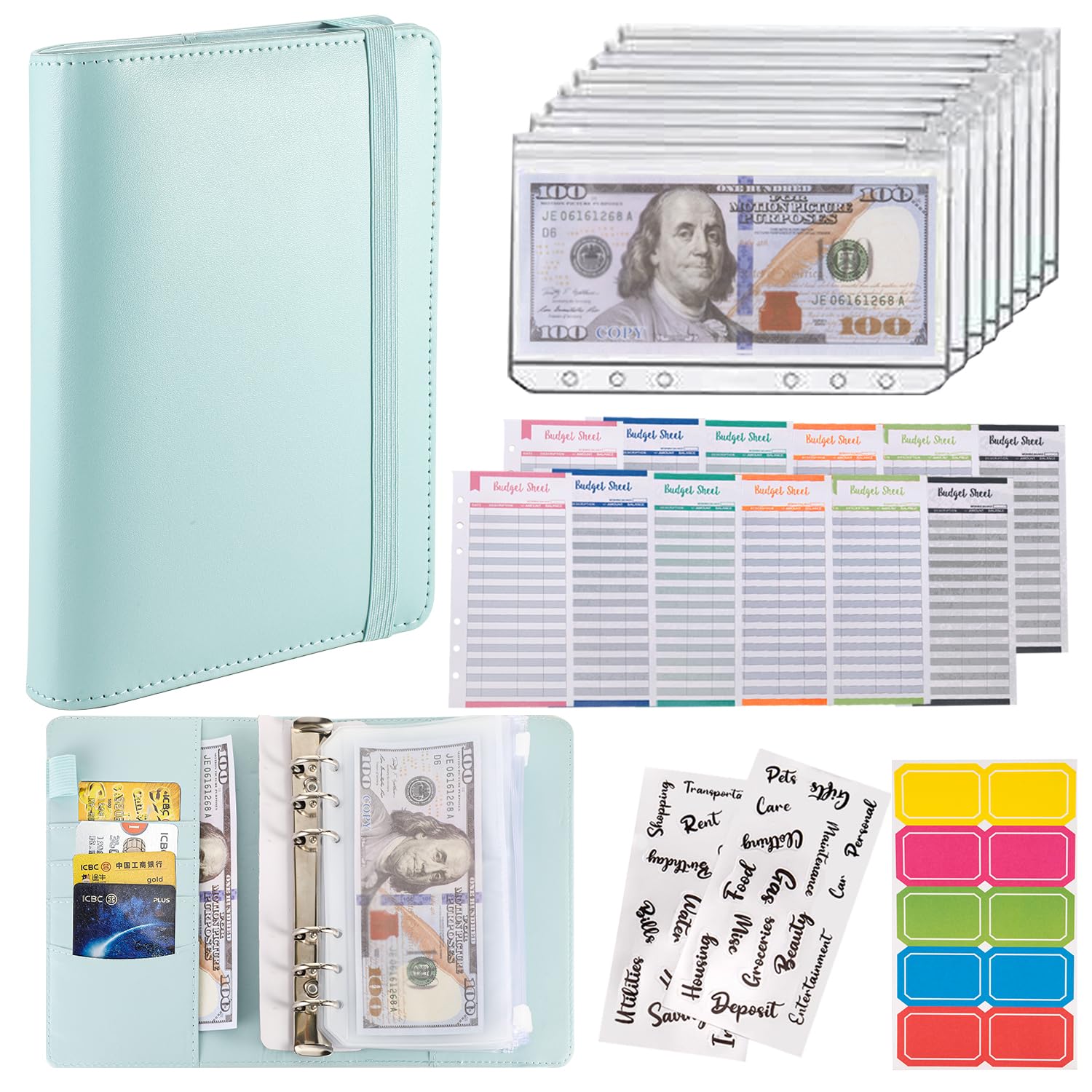 Buy now NICOOTHBudget Binder Cash Envelopes A6 Money Saving Binder with Zipper envelopes (Purple) at indiglob india