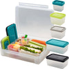 Bentology Bento Lunch Box Set w 5 Removable Nesting Containers- Adaptable Inner Compartment Portion Sizes- Meal Prep Snack Holders for Back to School, Leakproof Durable & BPA Free- Dishwasher Safe - Clear Multi Color