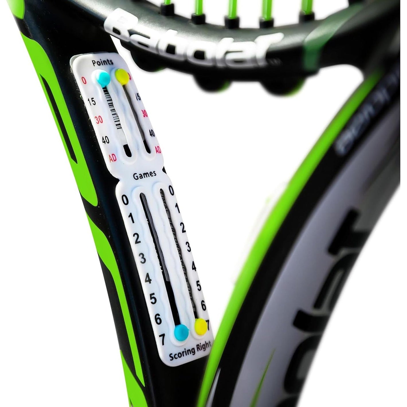 Scoring Right Portable Tennis Racket and Padel Scorekeeper, Easily Mounted Small Score Board to Keep Score of Points, Games, and Sets, ITF Conforming and Lightweight Mini Score Keeper, 1.9g