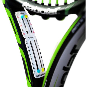 Scoring Right Portable Tennis Racket and Padel Scorekeeper, Easily Mounted Small Score Board to Keep Score of Points, Games, and Sets, ITF Conforming and Lightweight Mini Score Keeper, 1.9g