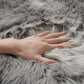 SERISSA Soft Fluffy Rug Grey Faux Sheepskin Fur Rug Shaggy Couch Cover for Bedroom Living Room Runner, 2x6 Feet