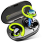 Buy now Ltinist Wireless Earbud, Bluetooth 5.3 Headphones Pure Bass Sound with Earhooks, 75H Battery Over Ear Headphones with Dual-LED Display, IP7 Waterproof Earphones Built-in Microphone for Running Sports T-Green at indiglob india