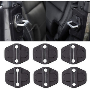 YOCTM Door Lock Decoration Cover for 2018-2025 Jeep Wrangler JL JLU 4XE Unlimited Sahara Sports Rubicon Gladiator JT Door Lock Cover Parts Accessories Black (4Door) (Pack of 6)