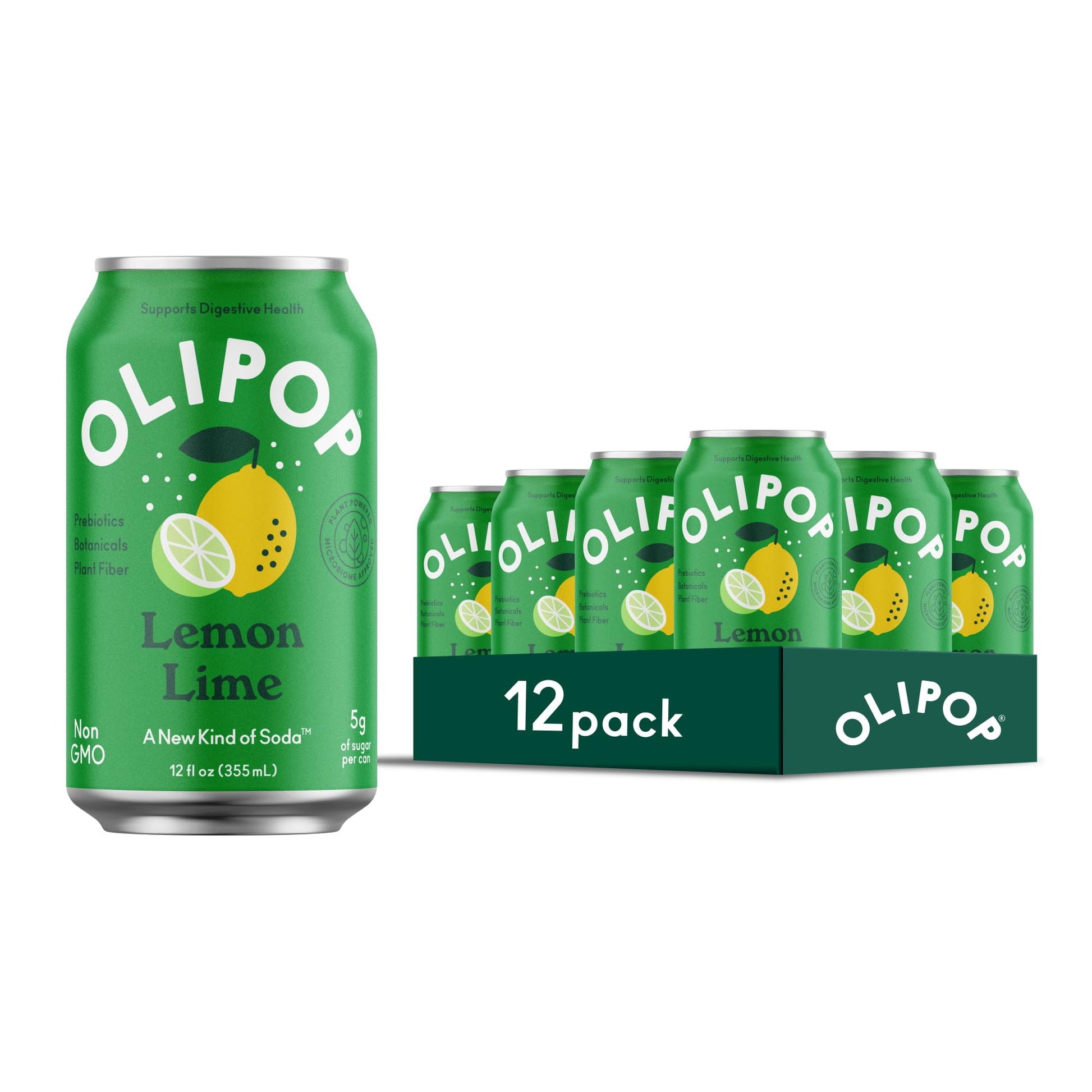 Buy now OLIPOP Prebiotic Soda Pop, SpongeBob Pineapple Paradise, Pantry Pack Packed with Prebiotics, Fiber, and Botanicals, Gluten Free, Vegan, GMO Free, 12oz Skinny Can (12-Cans) Lemon Lime at indiglob india