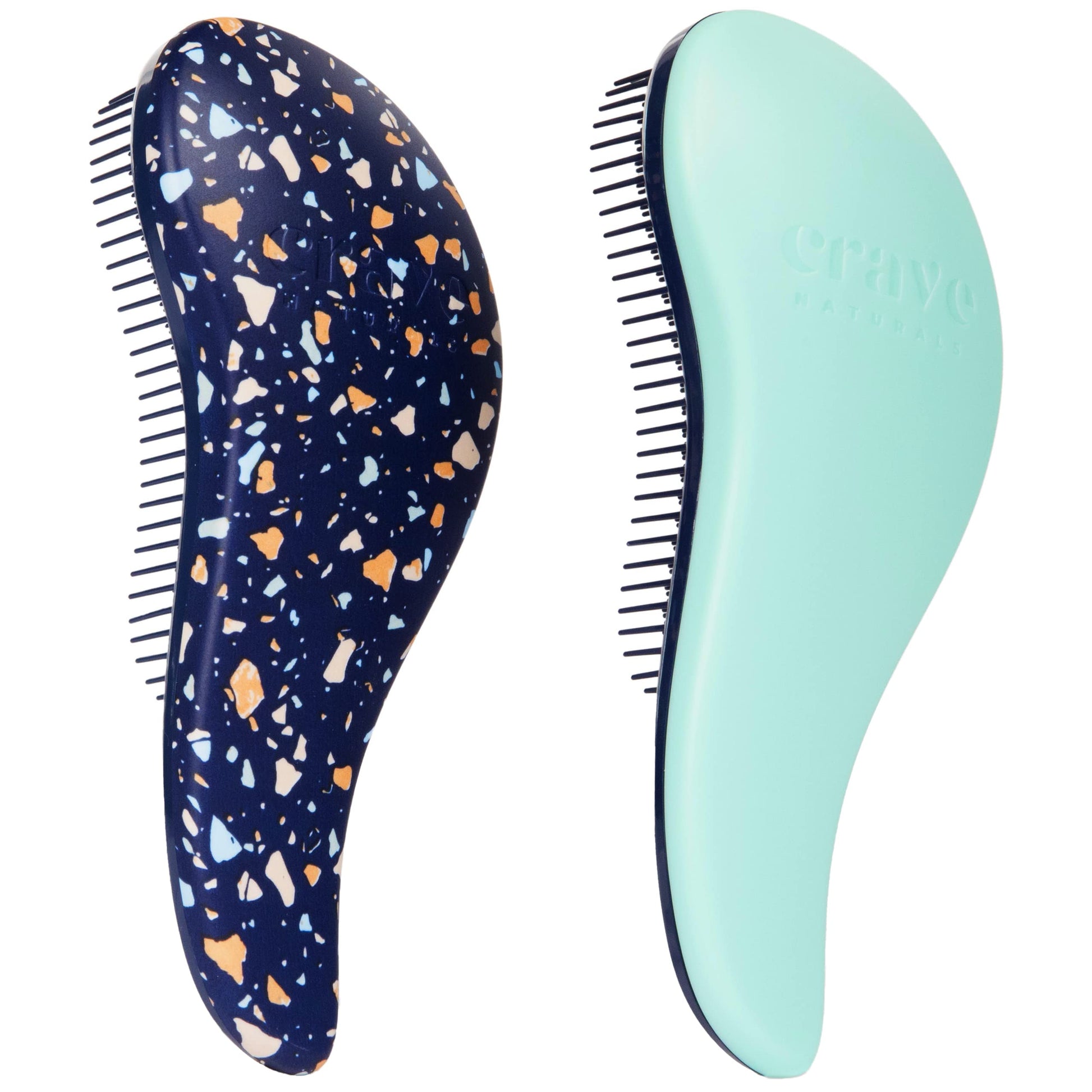 Buy now Crave Naturals Glide Thru Hair Brush - Detangler Brush for Curly, Straight, Wet or Dry Hair - Gentle Detangling Brushes for Adults, Kids, Toddlers - Hair Accessories for Women, 7.5x3" - Pink 2 Pack (Regular) Navy Terrazzo & Turquoise at indiglob india