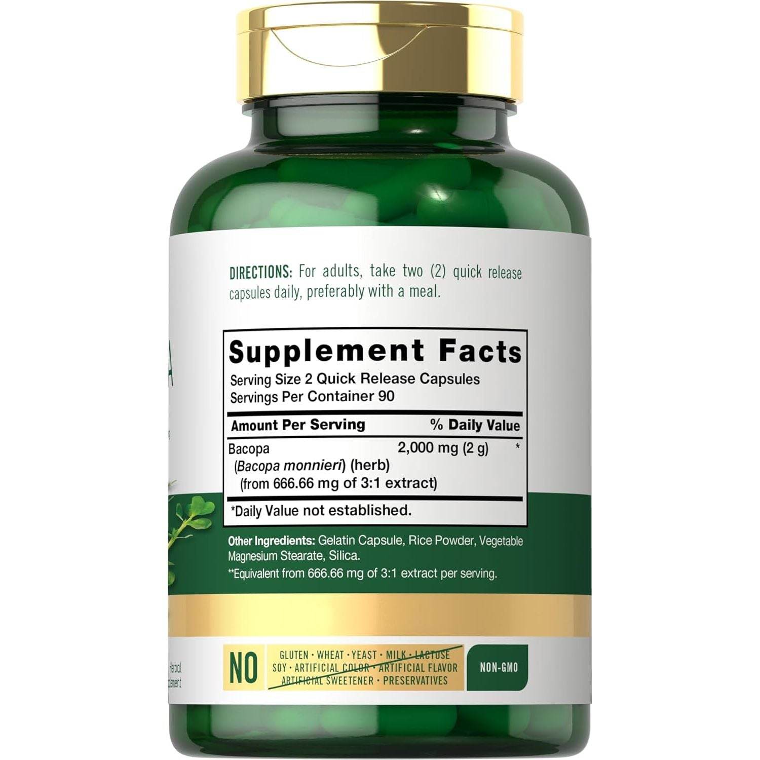 Carlyle Bacopa Monnieri Capsules | 180 Capsules | Gluten Free Supplement - My Store