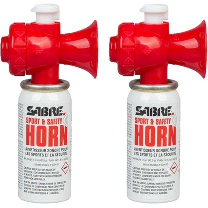 SABRE Sport and Safety Horn, 130 dB Air Horn, 60 ¼ Second or 25 ½ Second Bursts, Audible Up to 1/2-Miles (804-Meters), Perfect for Use at Sporting Events, Boating, Camping, Hiking