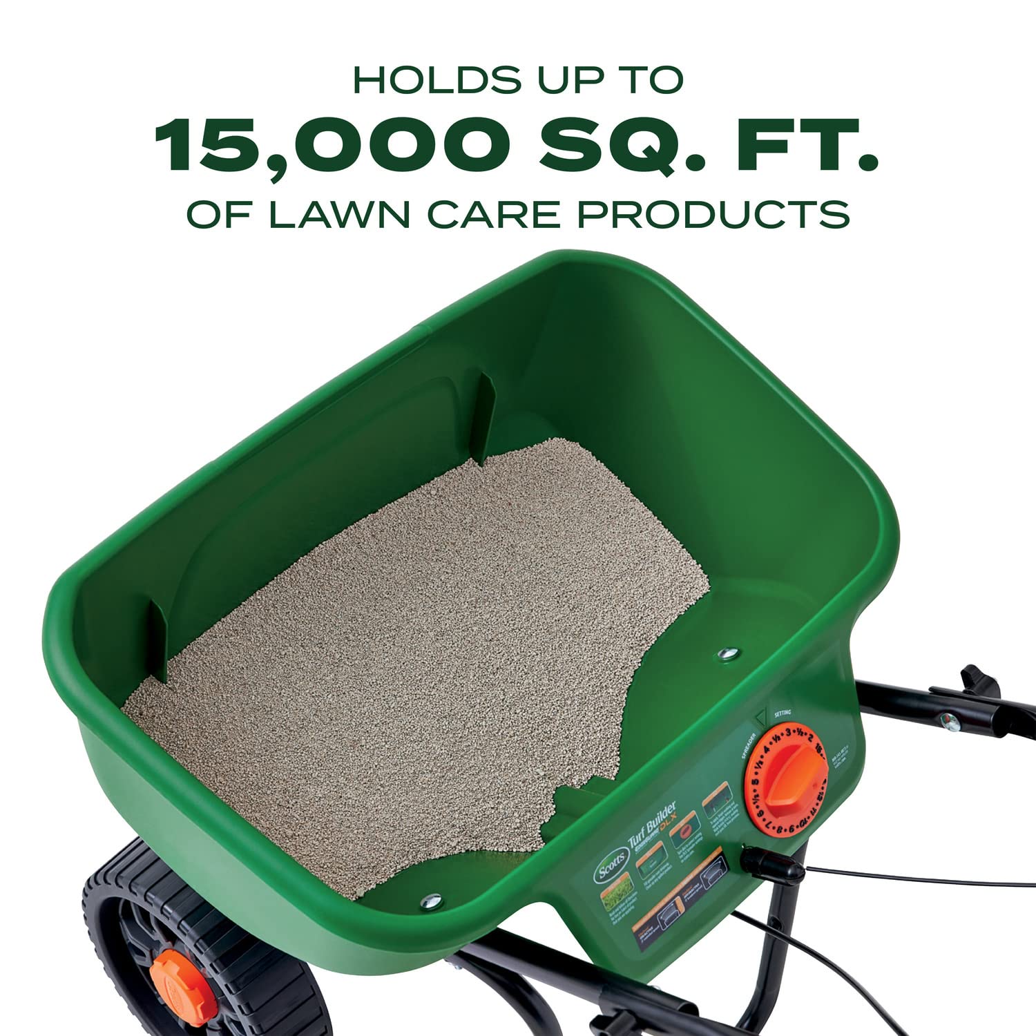 Buy now Scotts Turf Builder EdgeGuard DLX Broadcast Spreader for Seed, Fertilizer, Salt, Ice Melt, Holds up to 15,000 sq.ft. Product at indiglob india