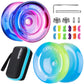 Buy now MAGICYOYO K2 Plus Crystal Orange Yoyo, Professional Fingerspin Trick Yo Yo for Kids/Adults, Responsive Yo-yo for Beginner, Replacement Unresponsive Bearing with 6 Yo yo Strings+Bearing Remover K2 Purple Pink + Blue Yellow at indiglob india