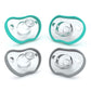 Nanobebe Baby Pacifiers 0-3 Month - Orthodontic, Curves Comfortably with Face Contour, Award Winning for Breastfeeding Babies, 100% Silicone, Perfect Baby Registry Gift 2pk,Grey