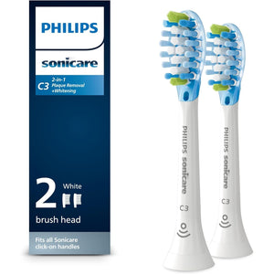 Philips Sonicare Genuine C3 Premium Plaque Control Toothbrush Heads, One Year Supply, 2 Brush Heads, Black, HX9044/95