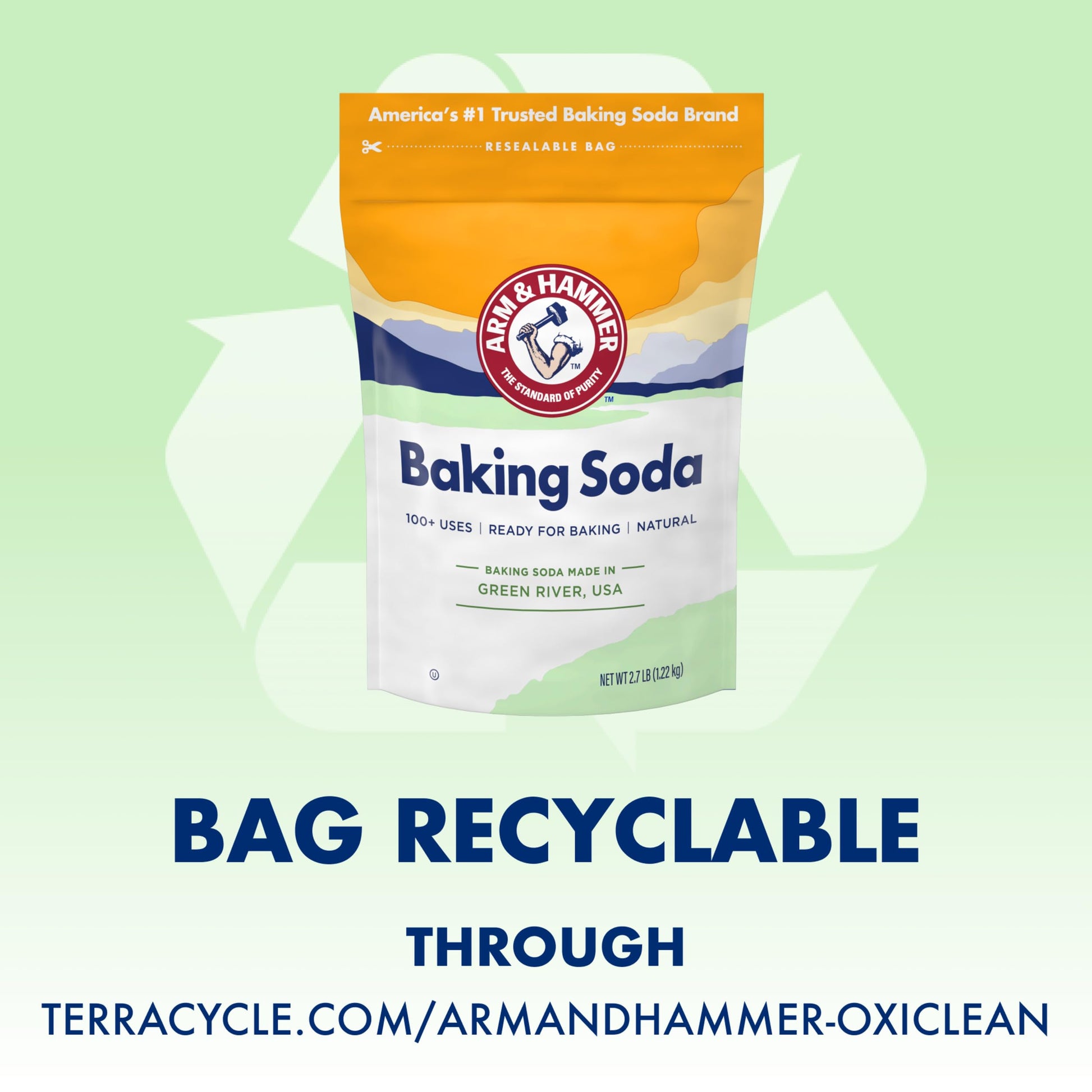 Buy now ARM & HAMMER Baking Soda Made in USA, Ideal for Baking, Pure & Natural, 2.7lb Bag at indiglob india