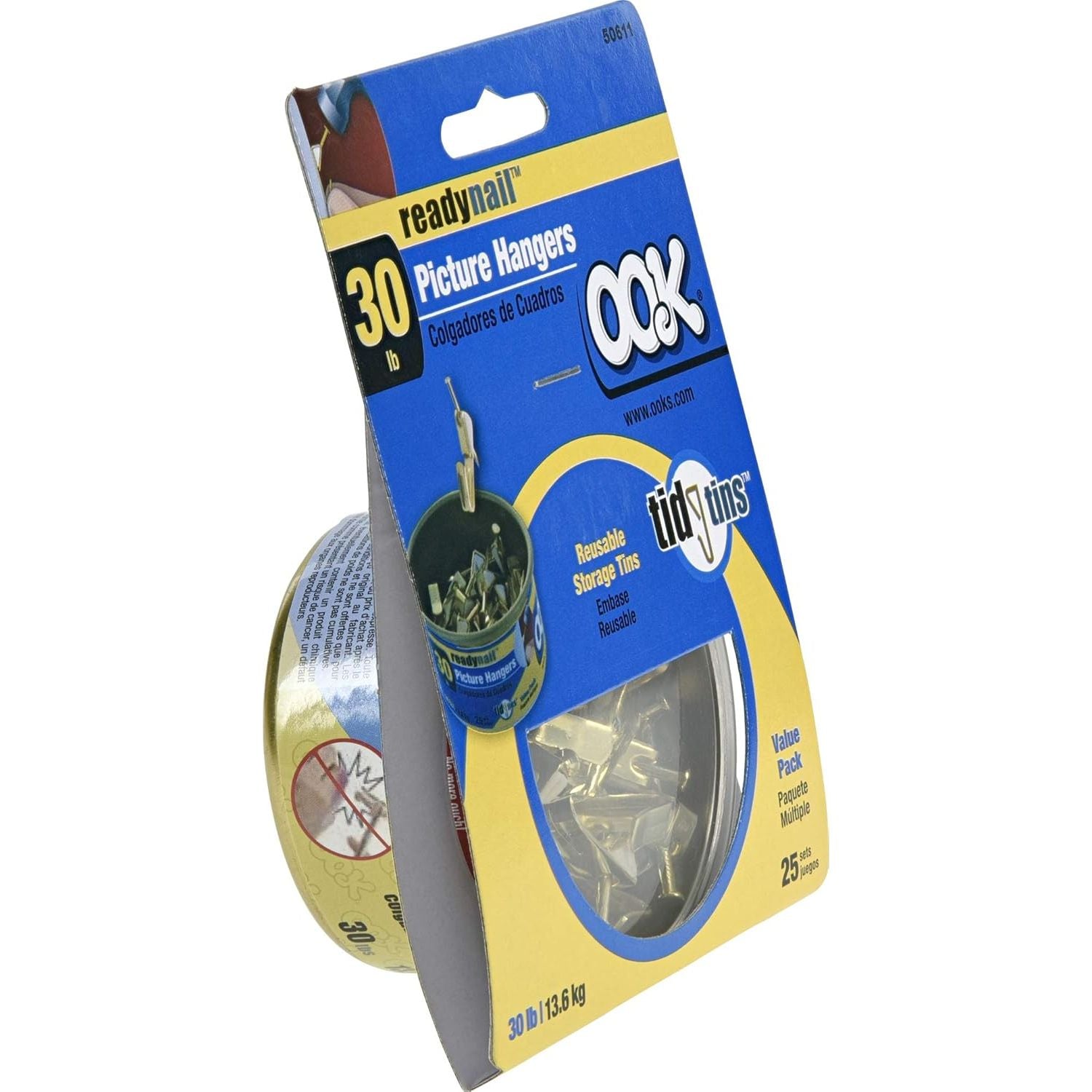 Buy now OOK 535808 Picture Hangers, Art Hangers, Brass, Reusable Picture Hooks, 30lb (25 Set) at indiglob india