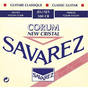 Savarez NT 500CR Normal Tension Classical Guitar Cristal Trebles, Corum Basses, Full 6 String Set
