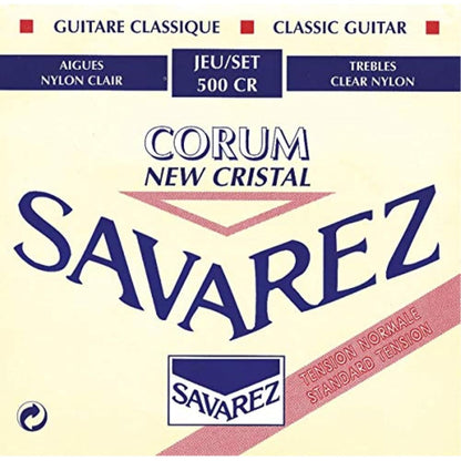 Savarez NT 500CR Normal Tension Classical Guitar Cristal Trebles, Corum Basses, Full 6 String Set