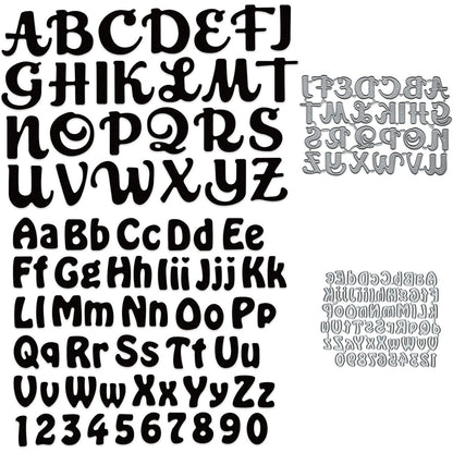 78 Pieces Alphabet Letters and 10 Pieces Numbers Cutting Dies Metal die cuts Carbon Steel Embossing Script Die Stencils Letter Cutting die cuts for Card Making Scrapbook Card Making Supplies 4 Styles