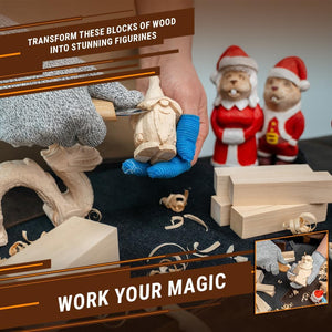 BeaverCraft Basswood Carving Blocks 5PCS Whittling Wood for Carving - Large, Small Wooden Blocks for Crafts, Unfinished Wood BW1