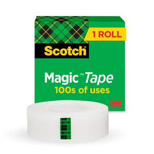 Scotch Magic Tape, 1 Roll, Numerous Applications, Invisible, Engineered for Repairing, 3/4 x 1000 Inches, Boxed