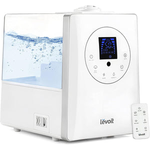 LEVOIT Humidifiers for Bedroom Large Room Home, 6L Warm and Cool Mist Ultrasonic Air Vaporizer for Plants and Whole House, Built-in Humidity Sensor, Essential Oil Diffuser, Whisper Quiet, Timer, White