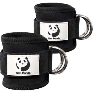 Slim Panda Ankle Strap for Cable Machine,Ankle Cuff for Kickbacks, Booty Hip Abductors,Glute Workouts, Leg Extensions, Curls for Men and Women, Adjustable with Double D-Rings