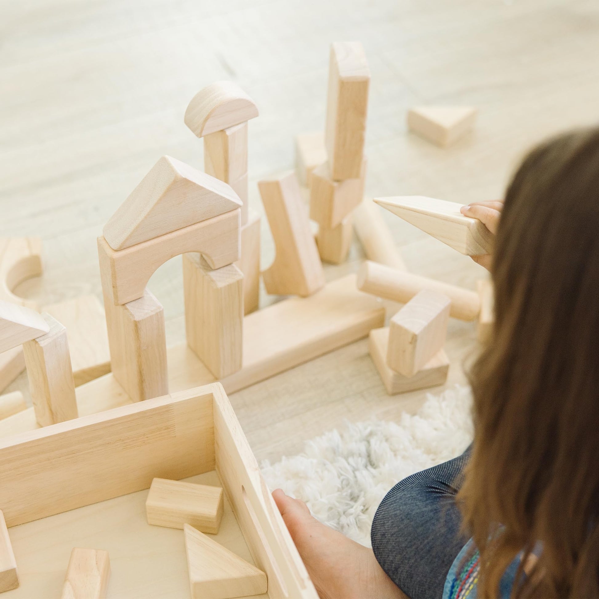Buy now Melissa & Doug Standard Unit Solid-Wood Building Blocks With Wooden Storage Tray (60 pcs) at indiglob india