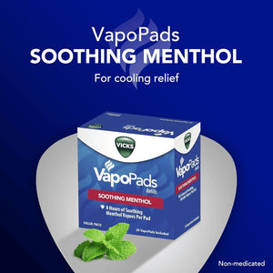 Vicks VapoPads Original Menthol Scent - Vapor Pads Refill for Vicks Humidifiers and Steam Inhalers, Scent Pads for Congestion and Cough Relief, 20-Pack, Box Color May Vary