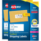 Avery Printable Shipping Labels with Sure Feed, 2" x 4" Customizable Stickers, White, 250 Blank Mailing Labels, Great for Mailing, Shipping, and More (5263)