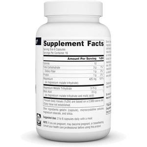 Source Naturals Magnesium Malate 3750 mg Per Serving Essential Magnesium Malic Acid Supplement - 100 Capsules