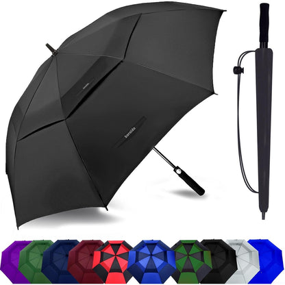 Golf Umbrella Large 62/68/72 Inch, Extra Large Oversize Double Canopy Vented Windproof Waterproof Umbrella, Automatic Open Golf Umbrella for Men and Women and Family.