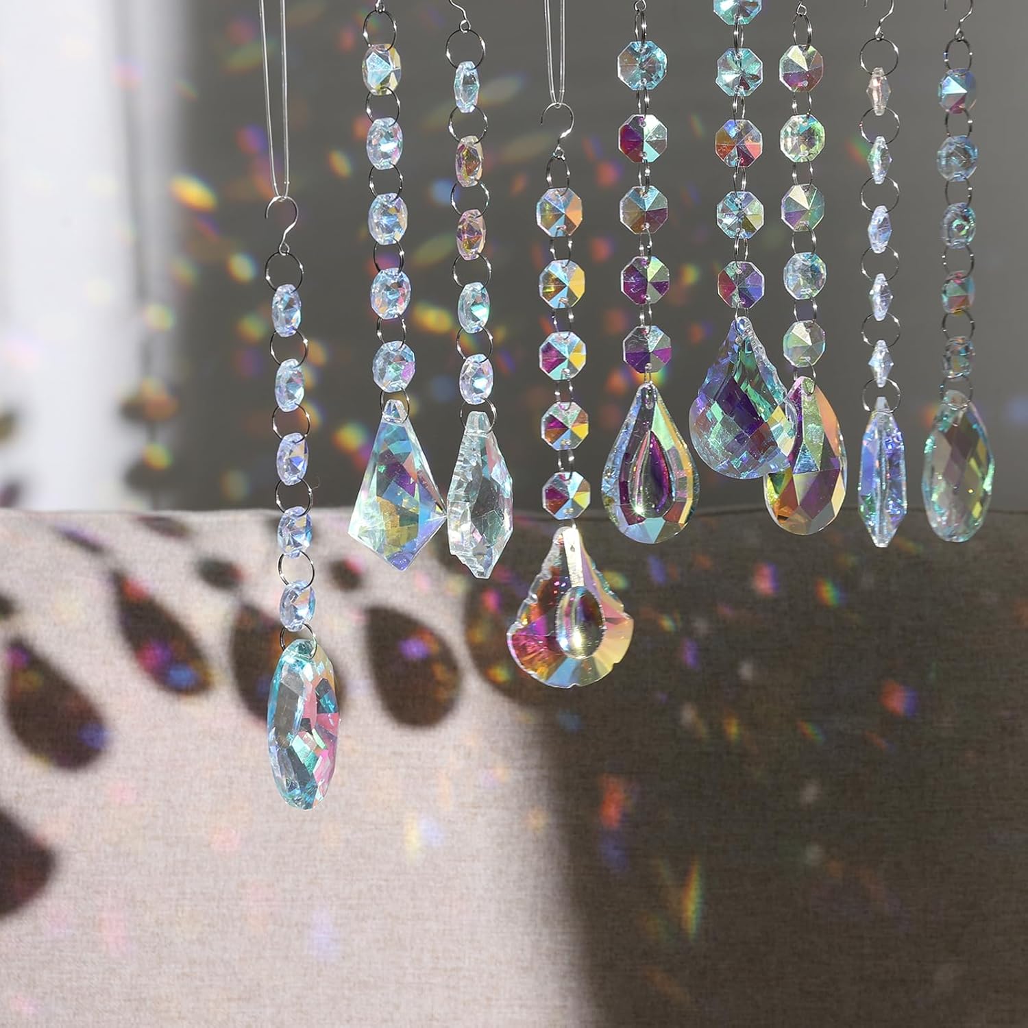 Buy now XINRUI Crystal Sun Catcher, 9 Pack Hanging Ornament Crystals Balls Prism Rainbow Maker for Home, Office, Garden Decoration, Window Decorations Decor(Crystal) at indiglob india