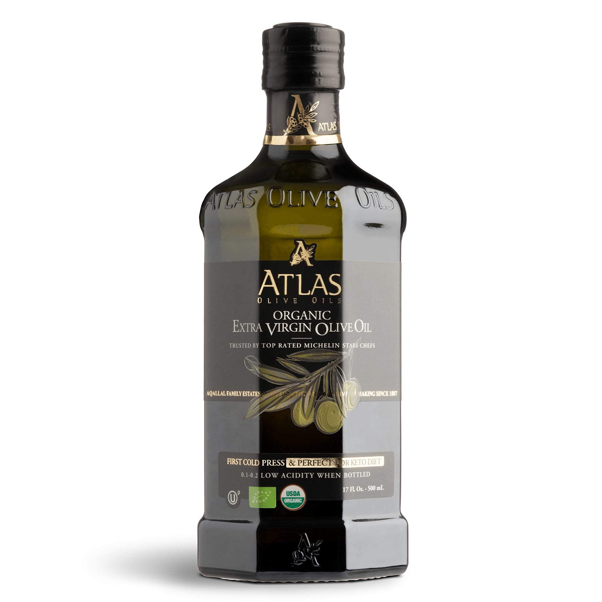 Buy now Atlas 750 mL Organic Cold Press Extra Virgin Olive Oil in Glass Bottle, Polyphenol Rich from Morocco | Newly Harvested Unprocessed from One Single Family Farm | Moroccan EVOO Trusted by Award-Winning Chefs at indiglob india