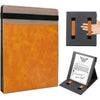 WALNEW Flip Case for 10.2-inch Kindle Scribe 2024/2022 Released, Two Hand Straps and Vertical Multi-Viewing Stand Cover with Auto Wake/Sleep for 10.2” Amazon Kindle Scribe E-Reader(Gray) - Brown