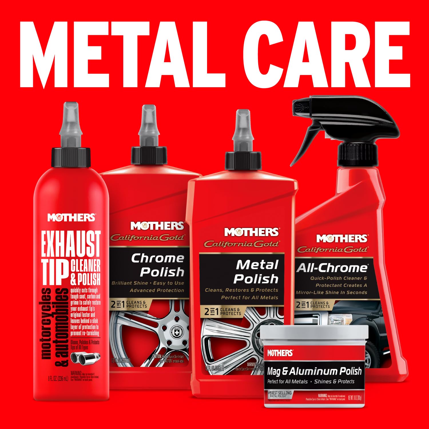 Buy now Mothers Mag & Aluminum Polish, 5 oz. — Brilliant Shine, Easy to Use, For All Uncoated & Unplated Metals Including Aluminum Wheels, Stainless Steel Trim and Exhaust Tips, Brass & More (05100) at indiglob india