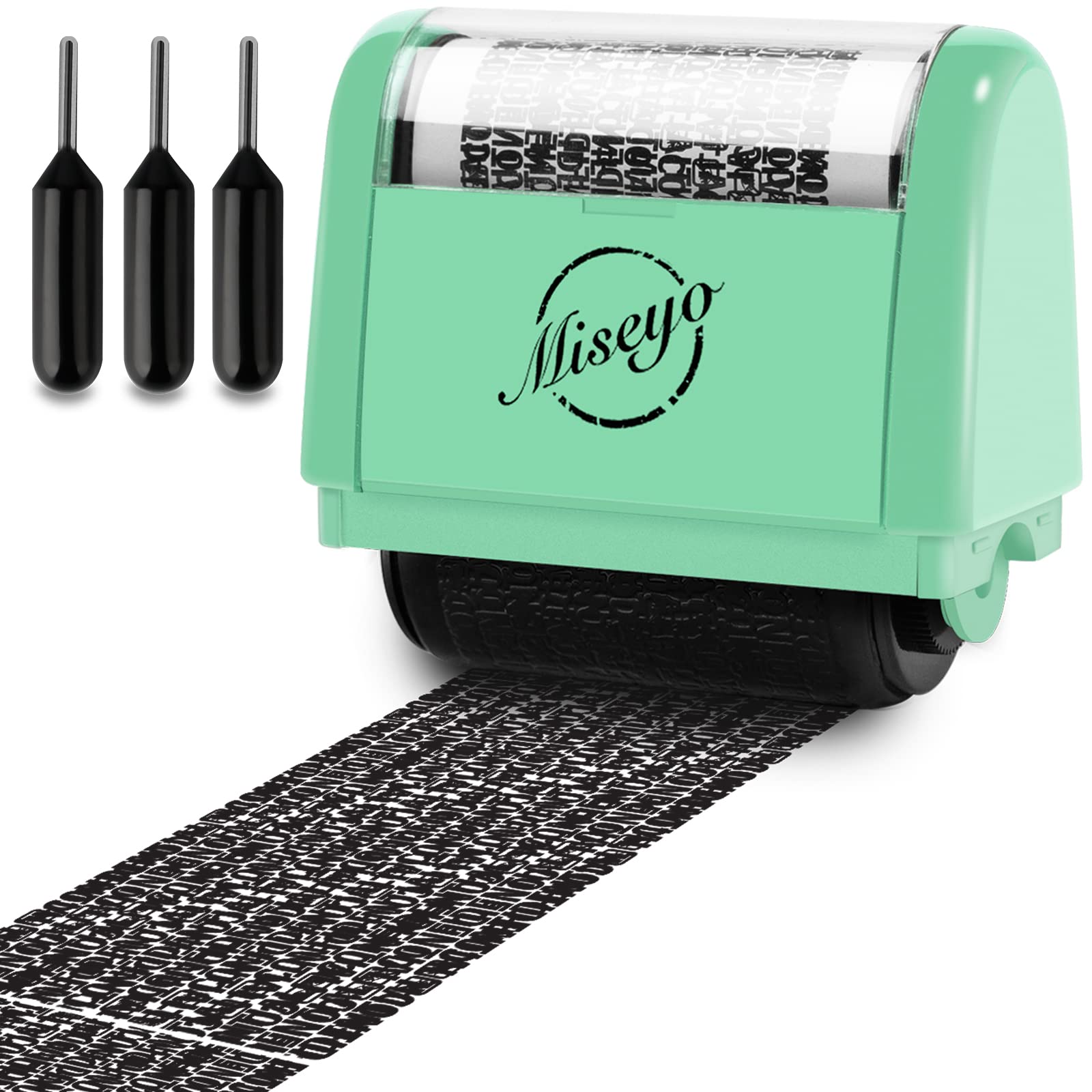 Buy now Miseyo Wide Identity Theft Protection Roller Stamp Set - Yellow (3 Refill Ink Included) at indiglob india