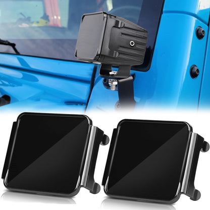 2PCS Pod Light Covers Amber 3 Inch LED Light Bar Cover Amber LED Pods 3x3 Square Work Lights Cube Covers Ditch Pods PC Lens Cover