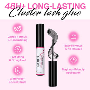 CALAILIS Lash Glue, Super Strong Hold Cluster Lash Extension Glue, Waterproof, Fast Drying