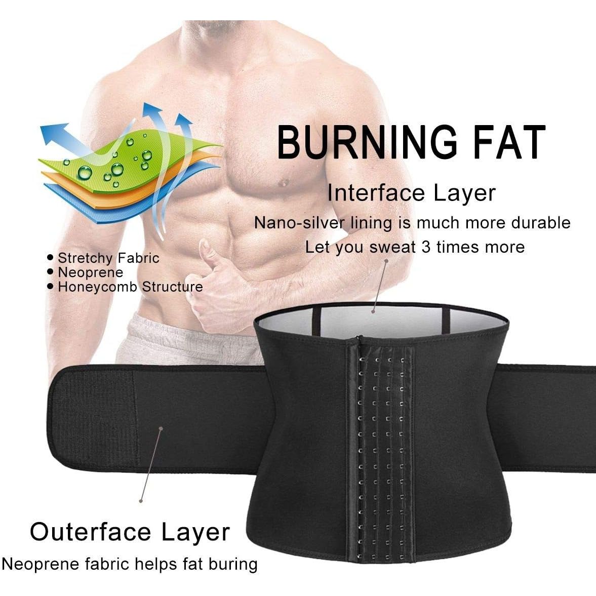 Buy now Yamadan Mens Neoprene Sauna Waist Cincher Slimmer Trainer Belt Belly Sweat Wrap Trimmer Workout Bands (Black Waist Trimmer, S) at indiglob india