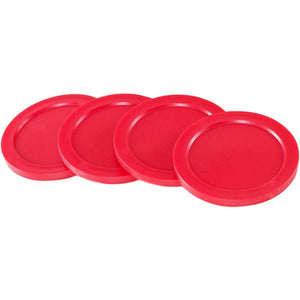 Super Z Outlet Light Weight Air Hockey Red Replacement Pucks & Slider Pusher Goalies for Game Tables, Equipment, Accessories (2 Striker, 4 Puck Pack)