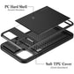 Vofolen Compatible with iPhone 12 Mini Case 5G Wallet Cover Credit Card Holder Slot Sliding Door Hidden Back Pocket Anti-Scratch Dual Layer Protective Shell Compatible with iPhone 12 Mini Black